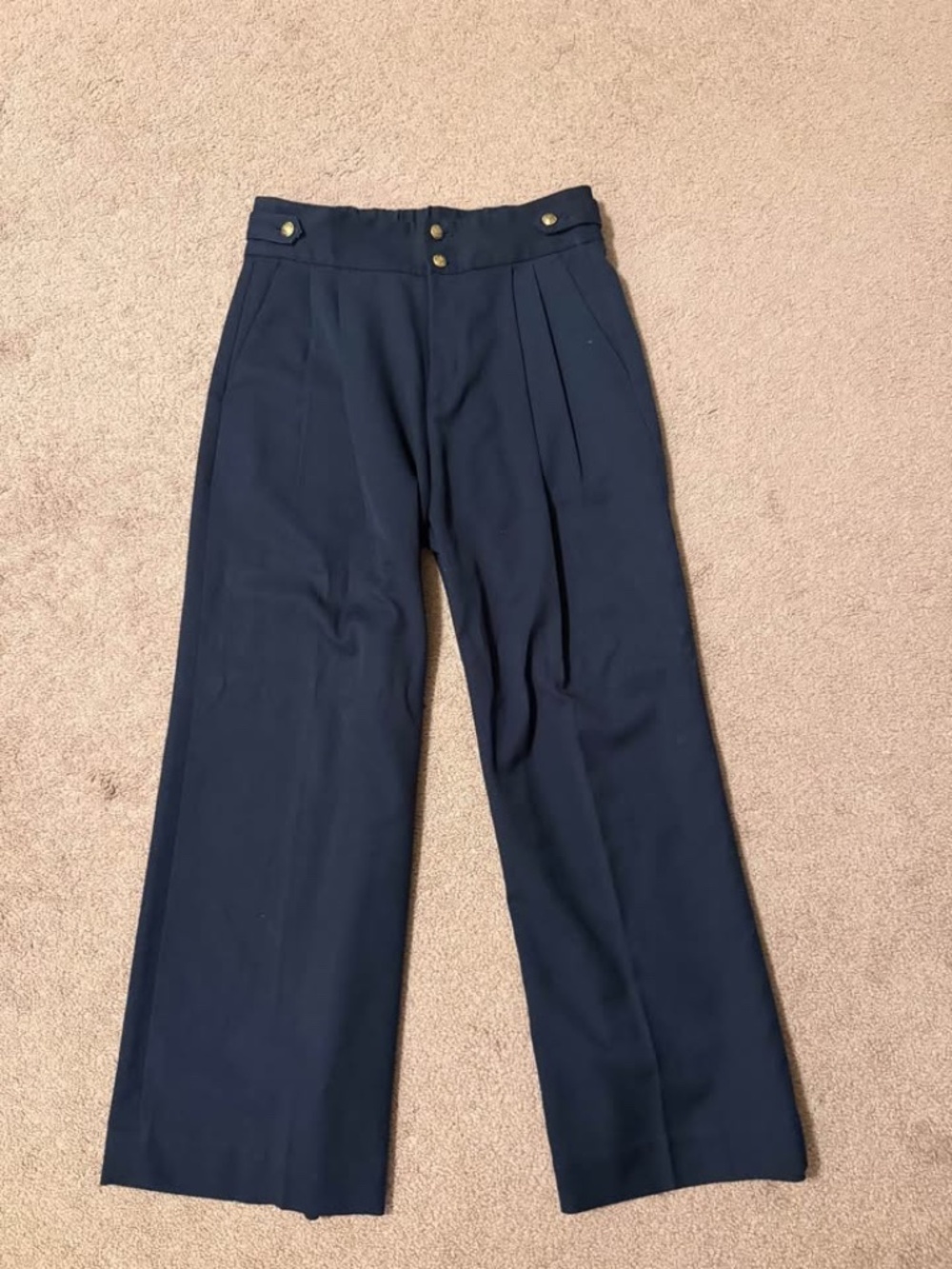 Banana Republic Wide Leg Navy Trousers